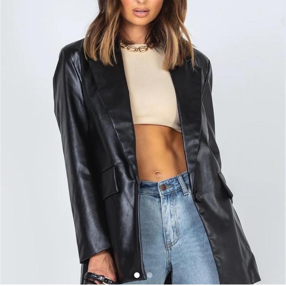 Jocelyn Faux Leather Blazer PP ❤️